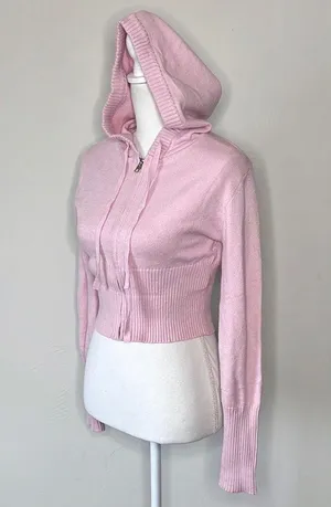 Baby pink zip up sweater Size M thumbnail 3