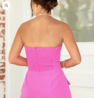 Sky to Moon FRONT POCKET STRAPLESS DRESS PINK thumbnail 3