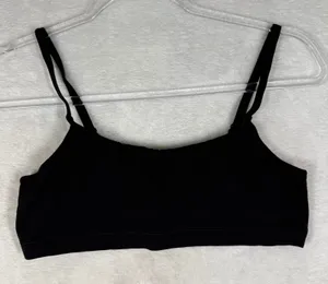 Quince Women Black Nylon Spandex Stretch Scoop Neck Bralette MSL001 Medium NWOT thumbnail 1