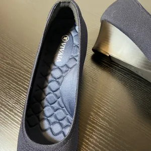 VIVAIA Aria Wedge Pro Navy Blue Knit Pointed Toe Sustainable Heels EU 40 US 9 thumbnail 5