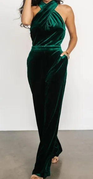Baltic Born Cleopatra Crushed Velvet Jumpsuit thumbnail 1