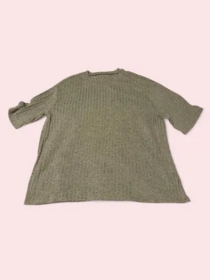 Source Unknown Ribbed Short-Sleeve Pajama Set in Tan thumbnail 2