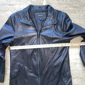 Colebrook 100% Leather Soft Black‎ Jacket Size M Full Zip Fully Lined Mid Length Black Size M thumbnail 4