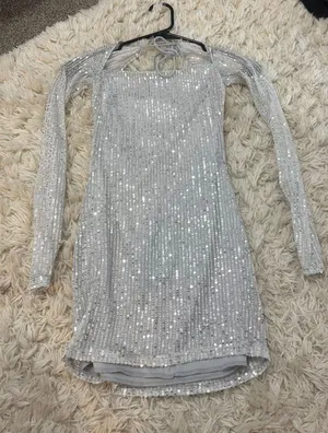 Lucy in the sky silver sparkle dress thumbnail 1