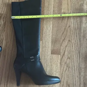 Alfani Step N Flex Elegant Black Knee-High Tall Black Faux Leather Boots NIB thumbnail 4
