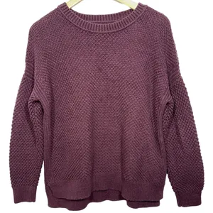 Abercrombie & Fitch Burgundy Red Ribbed Knit Crewneck Long Sleeve Sweater Size L thumbnail 1