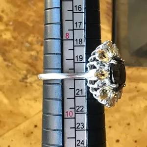 Natural Smoky Quartz Sterling Silver Cocktail Ring Size 9 thumbnail 4