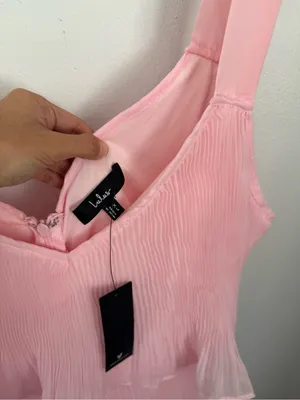 Lulus XL NEW Elegant Nature Blush Pink Pleated Sleeveless Tiered Maxi Dress thumbnail 4
