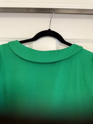 SHEIN Clasi Elegant Women V-Neck Blouse With Ruffle Trim Short Sleeve Top Sz XL thumbnail 9