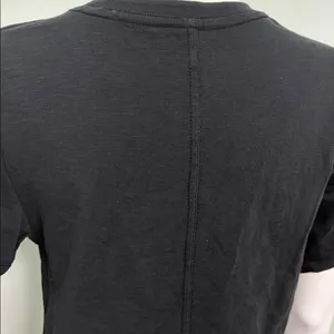 Quince 100% Organic Cotton Slub Crewneck Tee in Black medium thumbnail 5