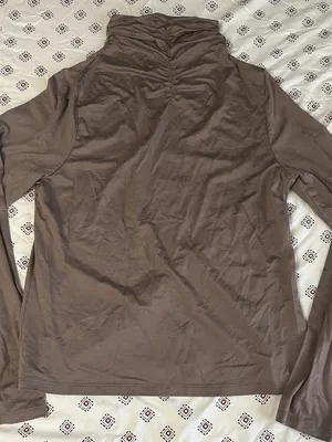 A New Day Brown Women’s Long Sleeve Turtleneck scrunch activewear gym thumbnail 1