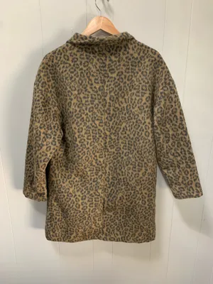 Old Navy Leopard Print Wool Coatigan Coat Jacket Medium thumbnail 4