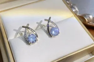 18K Gold Plated CZ Diamond Stud Earrings for Women thumbnail 2