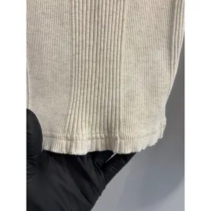 Aerie Cream Ribbed Henley Top Long Sleeve Button Front Fitted Thermal Size M thumbnail 8