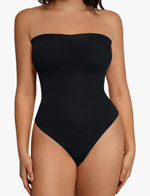 Lover-Beauty Shapewear Tummy Control Strapless Bodysuit Seamless Thong thumbnail 1