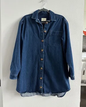 Sezane Sofie Denim Button Down Dress  Size 36 thumbnail 1