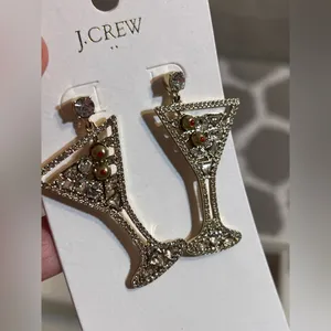 J. Crew Gold Martini Glass Earrings thumbnail 2