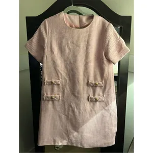 NEW Tweed Mini Crew Neck Career Elegant Dress L thumbnail 7