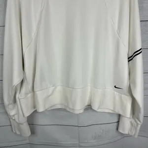Nike Pro Womens size XL Dri-FIT Get Fit Crew Sweatshirt Cropped dd1955 White thumbnail 4