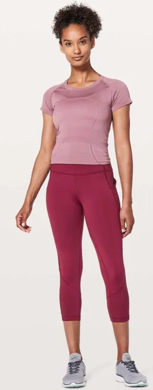 LULULEMON Pace Rival Crop *22" in Ruby Wine Sz. 6 thumbnail 1