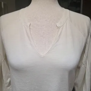 Peter Millar Cream White Pima Cotton Long Sleeve V Neck Tunic Top thumbnail 3