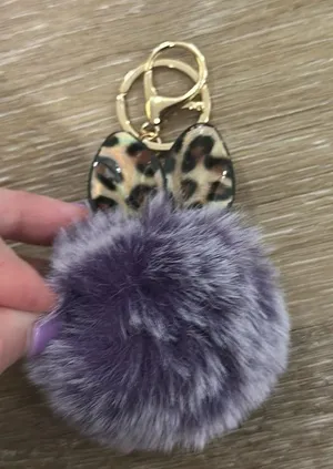 NWT cat ear purple keychain - about 3.5 inches thumbnail 1