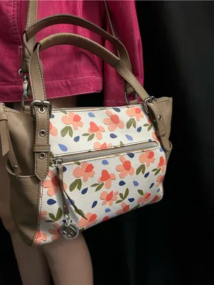 Relic Women’s Floral Print Shoulder Bag in Taupe & Coral thumbnail 6