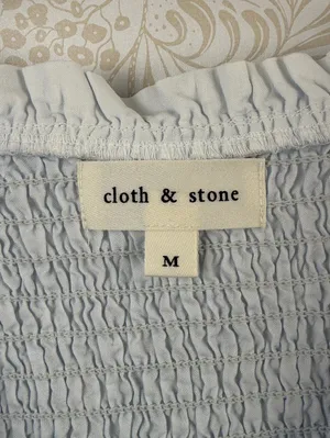 Cloth & Stone Light Blue Tencel Smocked Pullover Peasant Blouse - Size - Medium thumbnail 3
