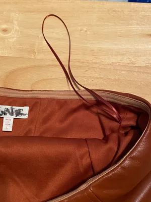 The Clothing Exchange Company Faux Leather Dark Orange Brown Tube Top thumbnail 6