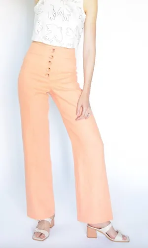 PALOMA WOOL Adeline Linen‎ Pant Peach Sz 34 (US 2) thumbnail 1