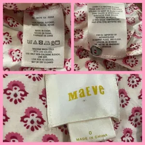 Maeve Anthropologie‎ Pink Medallion Sharkbite Hem Tunic Top Sz 0 thumbnail 4