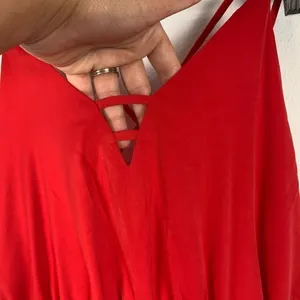 Few Moda Pricilla Strappy Red Slip Dress V-Neck Midi Small‎ NWT thumbnail 7