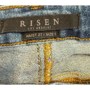 Risen Jeans Womens 27 (Sz 5) Blue Straight Leg Frayed Hem Crop RDP1207 Exc. Cond thumbnail 6