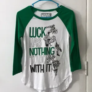 Marvel’s Avengers Baseball T-shirt Junior M Green/White Raglan Sleeve Cosplay thumbnail 4