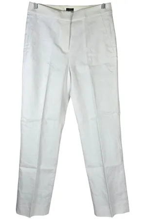 J. Crew Kate straight-leg pant in stretch linen blend White 2 BF407‎ NIB thumbnail 1