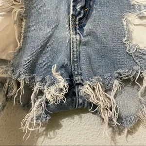 Furst of a Kind Distressed Cut Off Jean Shorts Womens S Festival Denim thumbnail 5