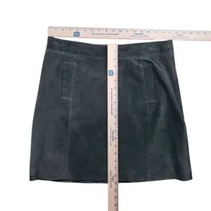 Kut From The Kloth Suede Leather Mini Skirt Womens 10 Gray Lined Pockets thumbnail 7
