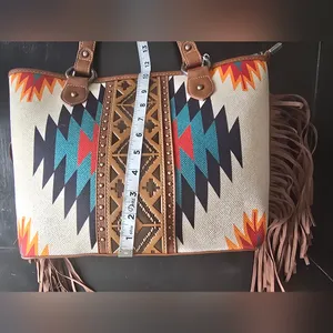 Western Aztec Tapestry‎ Concealed Tribal Carry Tote Bag Ivory thumbnail 11