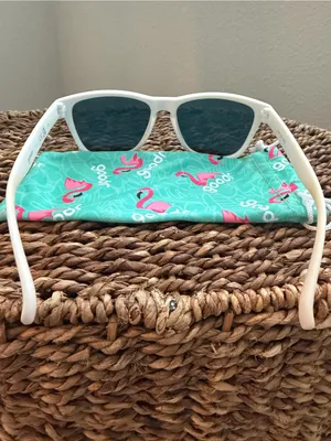 goodr OG Polarized Sunglasses Iced By Yetis Matte White Frame Blue Mirrored thumbnail 5