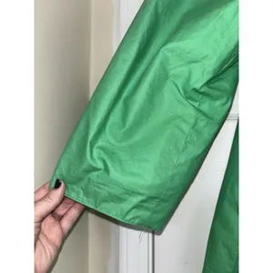 Vtg 90s Jones New York Kelly Green Trench Balmacaan Coat L/XL FLAWs Minimalist thumbnail 8