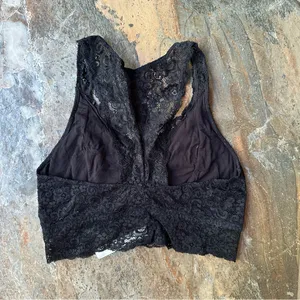 Soma Bralette Lace Racerback Women’s Size Medium Black Intimates Chic thumbnail 3