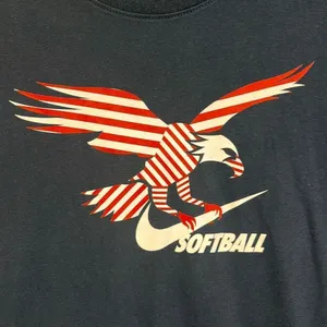NWT NIKE T-Shirt Women's Large Obsidian Blue American Eagle Swoosh Softball Tee‎ thumbnail 3