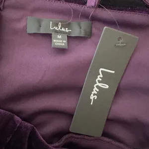 1692 | NWT Lulus Purple Velvet‎ Cowl Neck Ruched Side Drape Mini Dress Womens M thumbnail 8