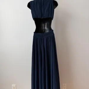 Lulus‎ sz S Navy Blue Vivid Imagination Cutout Maxi Dress Plunging Luxury NWOT thumbnail 10
