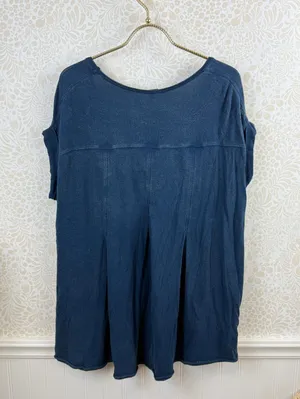 We The Free Navy Oversized Cotton Blend Casual Tee - Size - XS thumbnail 3