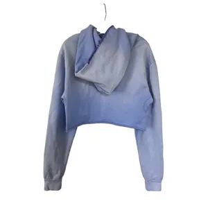 Madhappy Pullover Embroidered Logo Cropped Hoodie Light Blue Women's Size M thumbnail 3