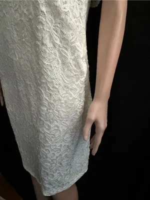 Pink Blush Women’s Lace Overlay Off-Shoulder Midi Dress in Ivory LG NWT thumbnail 4
