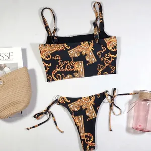 Boutique versace like print cheeky bikini thumbnail 6
