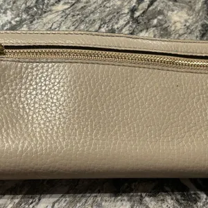 Kate Spade Cream Leather Clutch with Gold Accents thumbnail 3