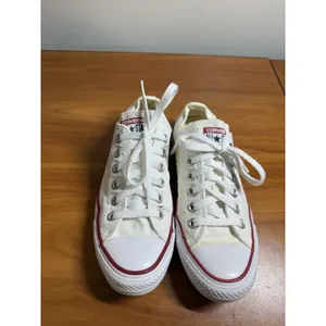 Converse Chuck Taylor All Star Low All White Lace Up Sneaker Canvas W7 READ thumbnail 2